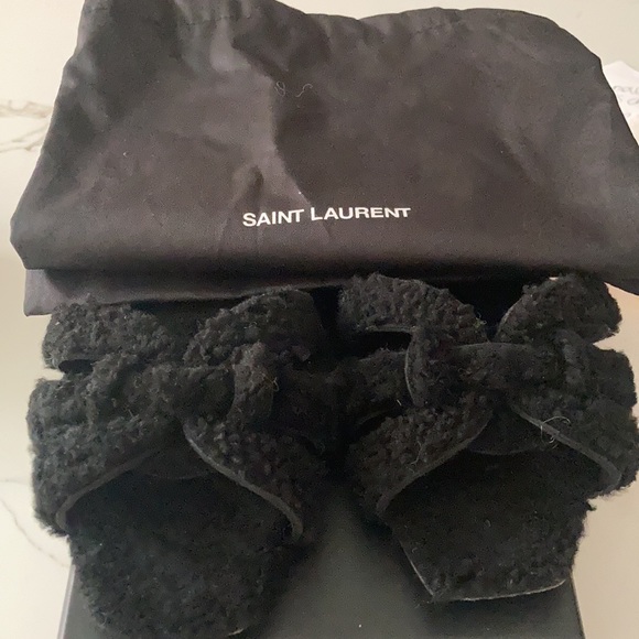 Saint laurent black shearling slides. Worn twice. In perfect mint condition. - Picture 5 of 5
